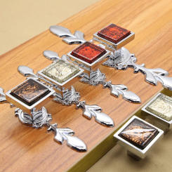 Square Silver Bedside Cabinet Pulls With Backplate Home Decor Drawer Bookcase Door Knobs Modern Furniture Hardware Accessories