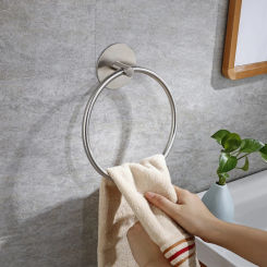 Stylish Towel Ring For Bathroom Stainless Steel Hole-free Adhesive Towel Storage Rack Hanging Bathroom Accessories Decoration