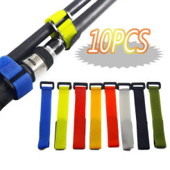 10Pcs Reusable Fishing Rod Tie Magic Tape Bands Belt Straps Fish Accessories Suspenders Fastener Hook Loop Cable Cord Ties Belt