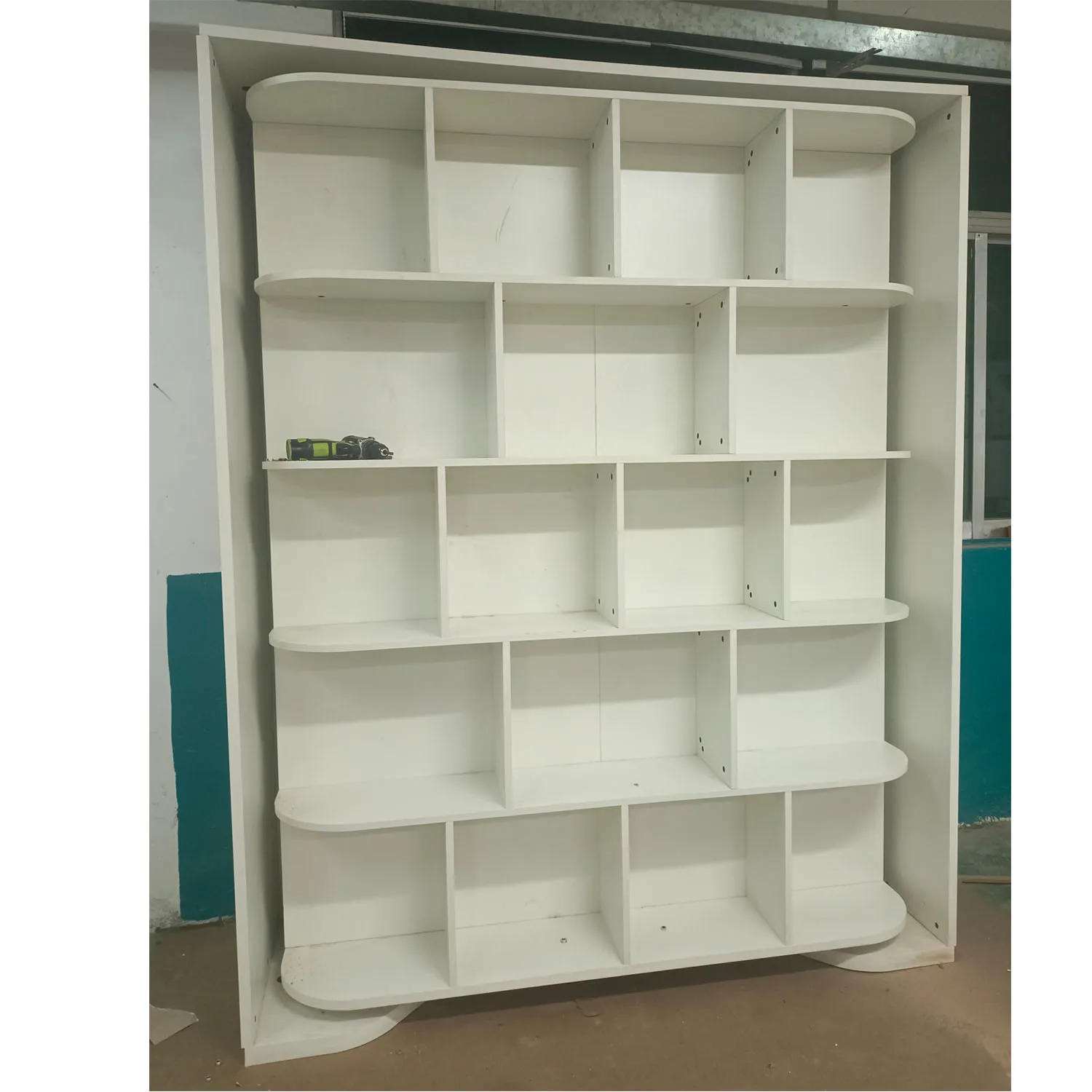 Description Picture 2 of itemWooden Rotating invisible folding bed combination multi functional wardrobe cabinets desk bookcase wall Murphy bed