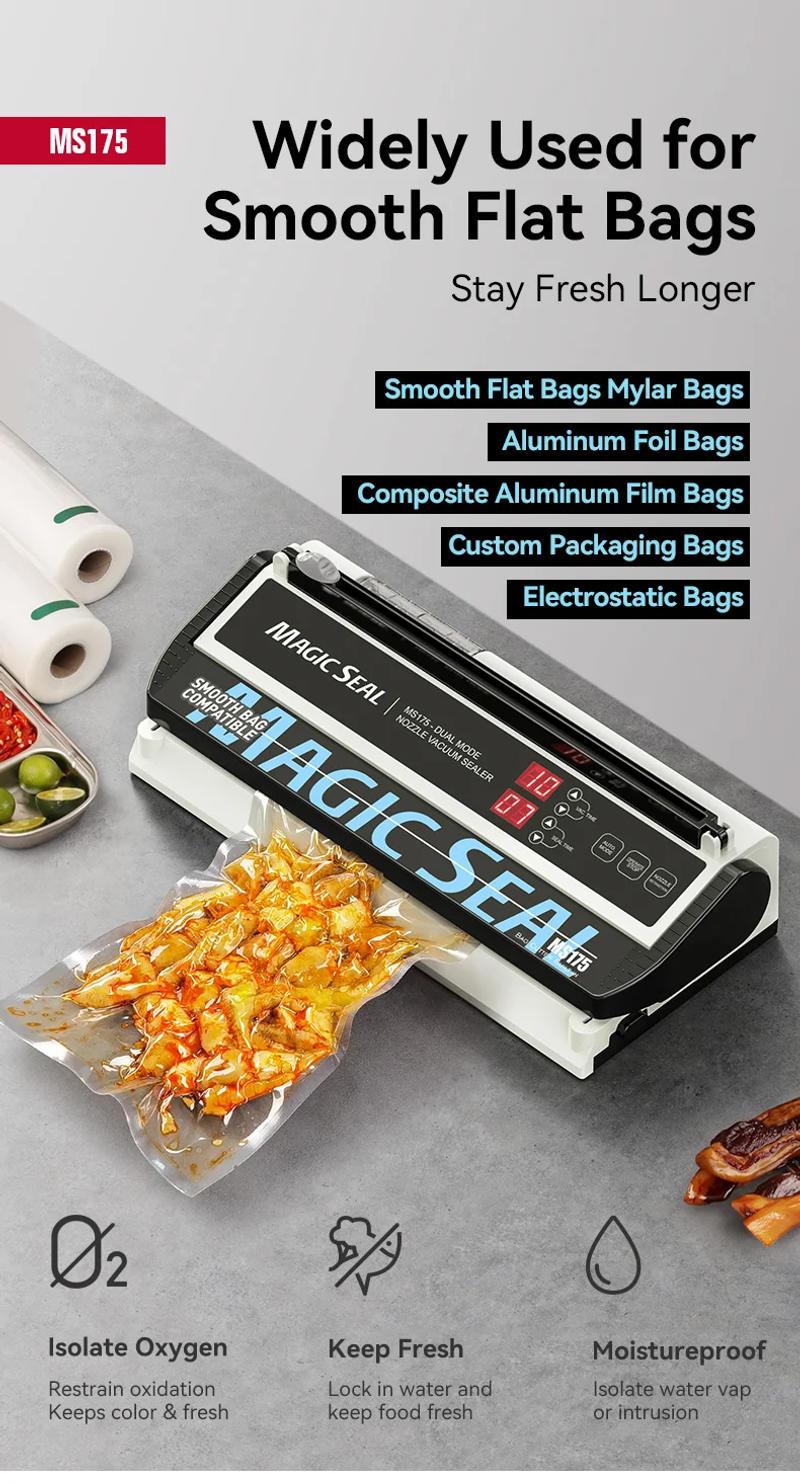 Description Picture 2 of itemMAGIC SEAL MS175 Vacuum Sealer Machine for food Plastic Bag Sealer Kitchen Packer Commercial sealing pakaging machine Sous vide