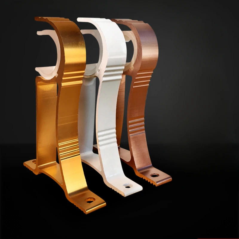 Description Picture 2 of item2PCS thickened aluminum alloy curtain Roman pole bracket single pole double pole hook window decoration hardware accessories