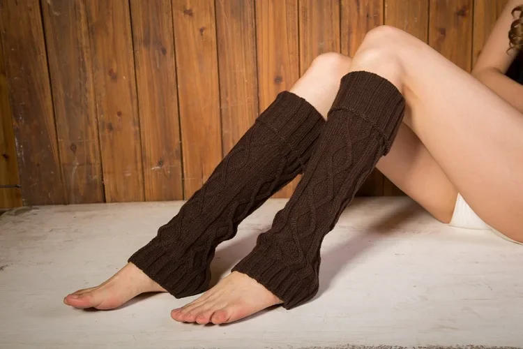 Description Picture 6 of itemWinter Knitted Wool Warm Leggings Vintage Lingge Solid Color Thermal Warm Long Socks Furry Leg Warmers Women Hosiery