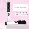 LCD USB Charging Hair Straightening Brush Portable Anion Intelligent Temperature Control Curler Straight Styler