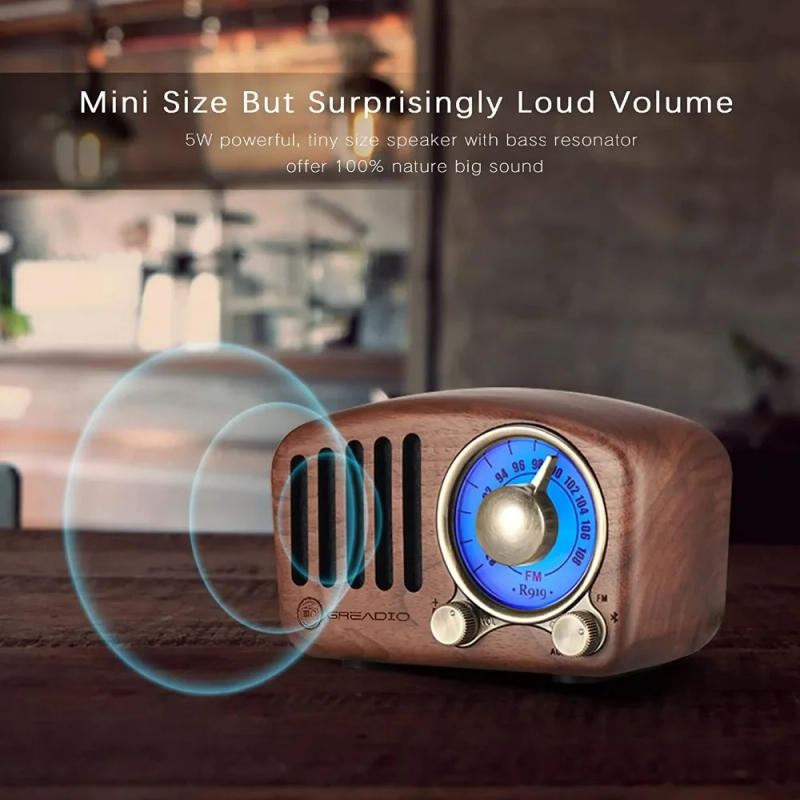 Description Picture 6 of itemRadio Retro Bluetooth Speaker Walnut Wooden FM Radio With Old Fashioned Classic Style Support TF Card & MP3 Player Loud Volume