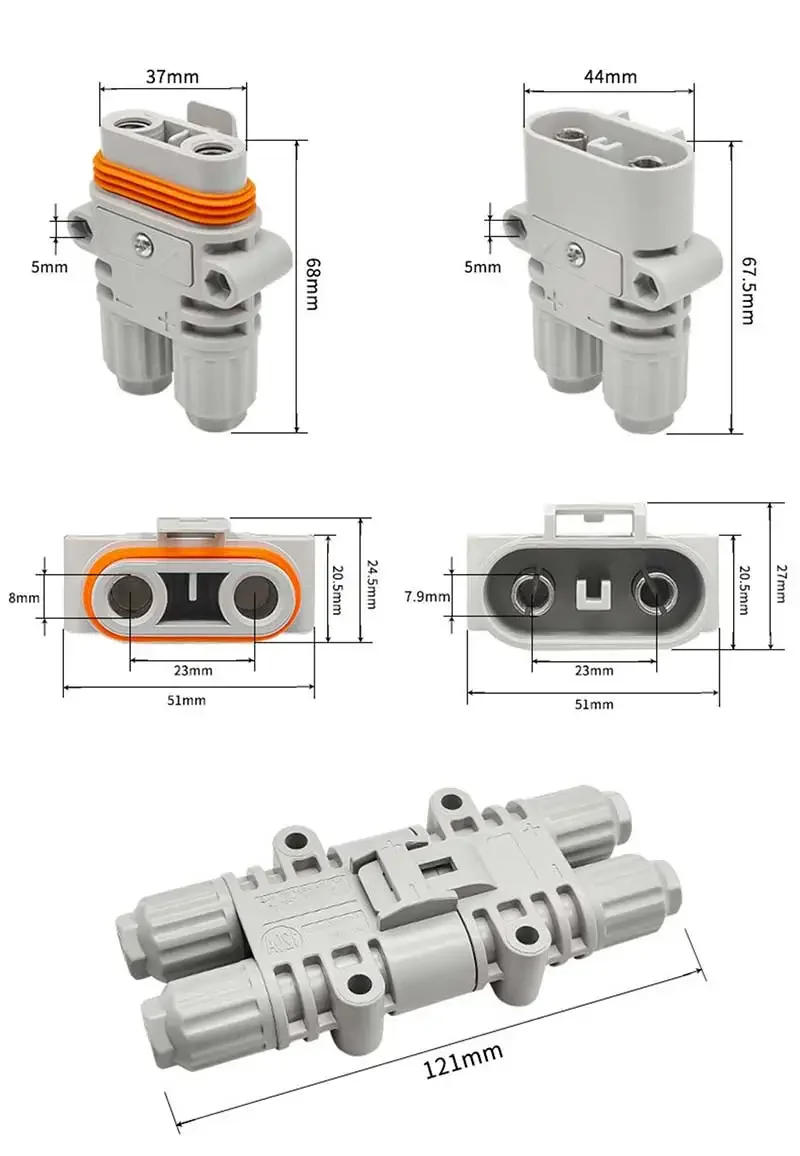 Description Picture 2 of itemWaterproof 120A 1200V Male Female Connector 10mm2 Big Current Parking Air Conditioner Plug Electric Forklift Generator Connector