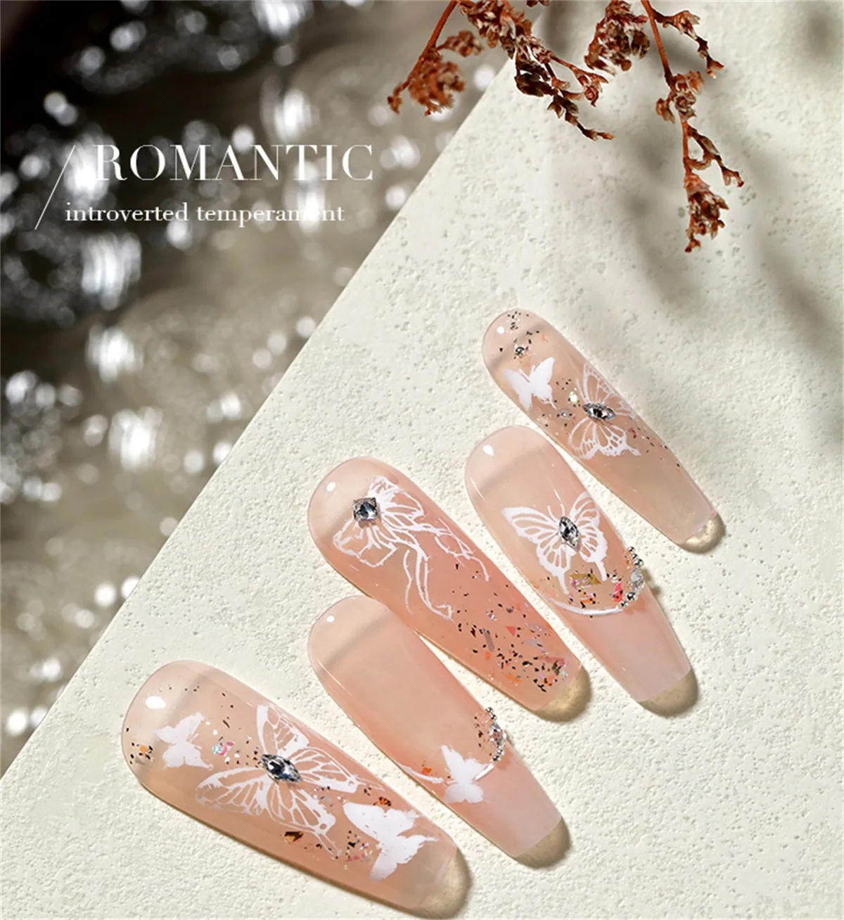 Description Picture 6 of itemButterfly Lace Nail Stamping Plates Heart Floral Snake French Line Design Printing Plate Templates Nails Art Stencil Stamp Tools