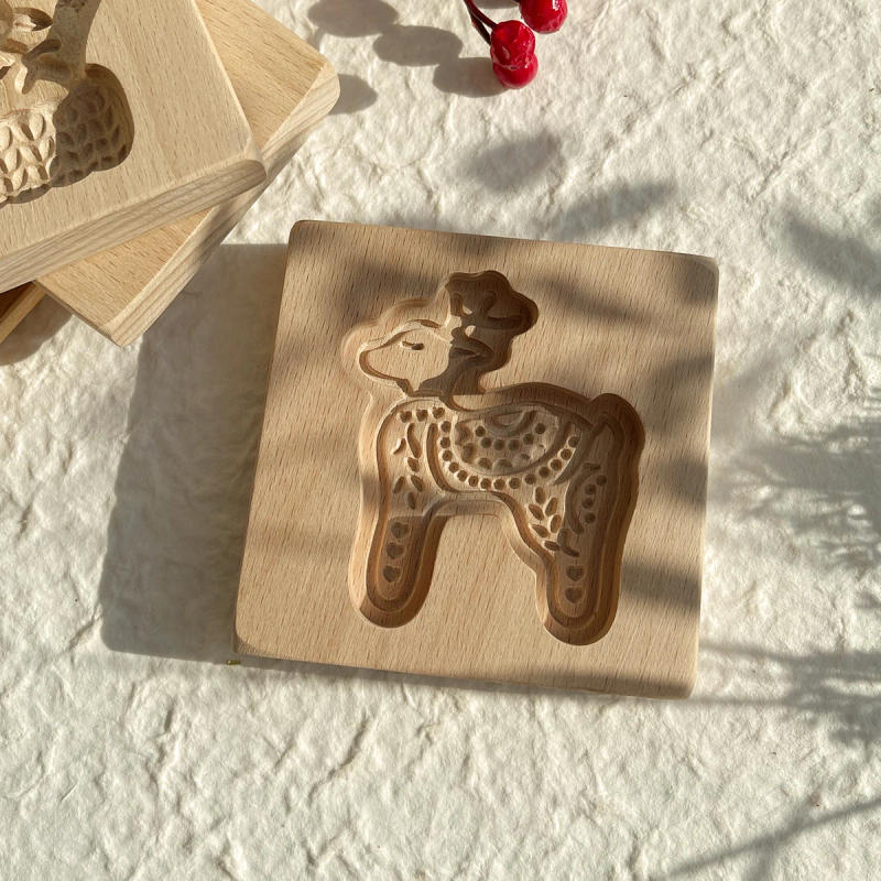 Description Picture 6 of itemWooden Cookie Molds for Christmas, DIY 3D Engraved Embossed Biscuit Gingerbread Cutter Moulds, Xmas Tree Reindeer Santa Claus