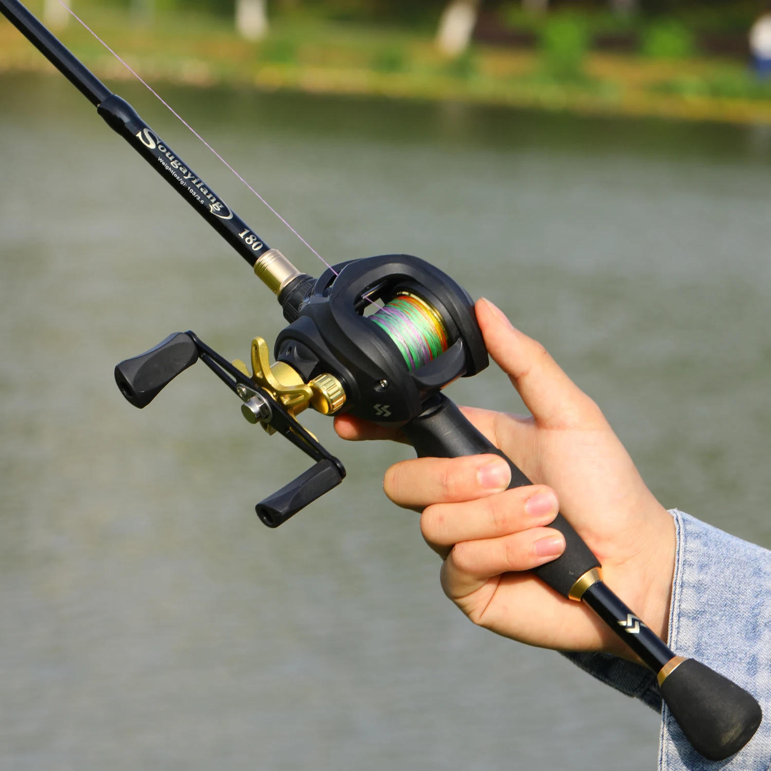 Description Picture 4 of itemSougayilang Casting Fishing Rod Combo High Carbon Telescopic Rod and Baitcasting Reel with Lure Line Max Drag 8kg for Bass Trout