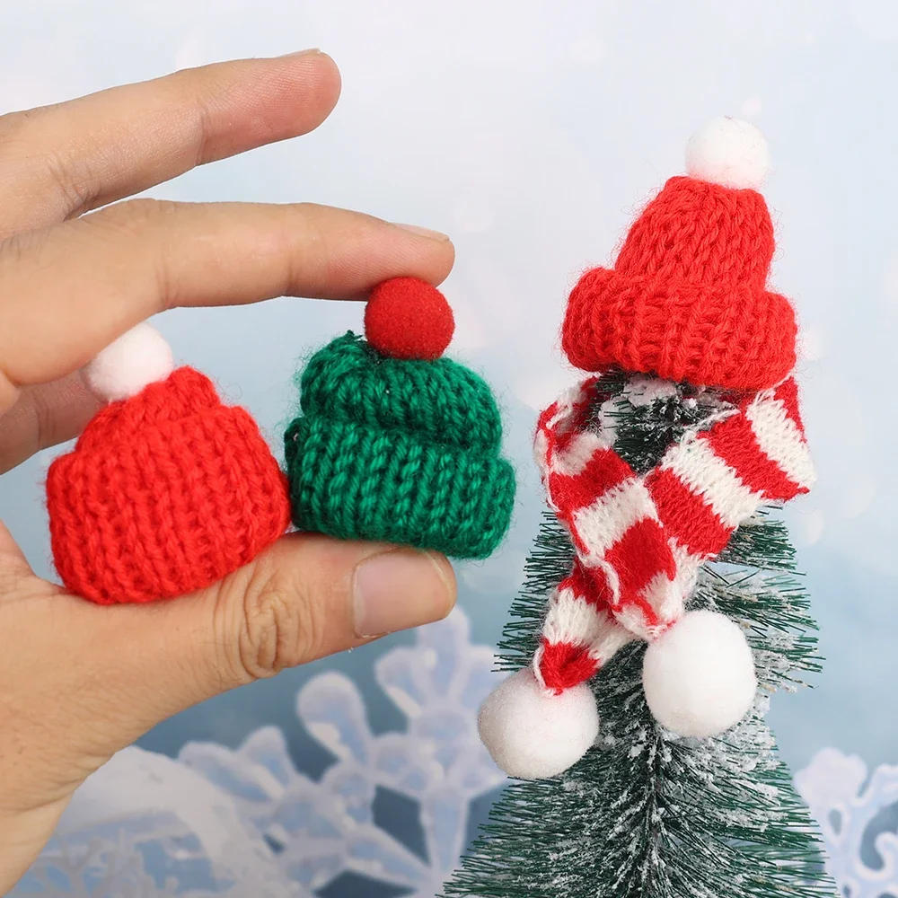 Description Picture 5 of item10-50pcs Mini Santa Hat Lollipop Wine Bottle Cap DIY Knitting Christmas Hats Scarf New Year Party Favors DIY Handmade Accessory