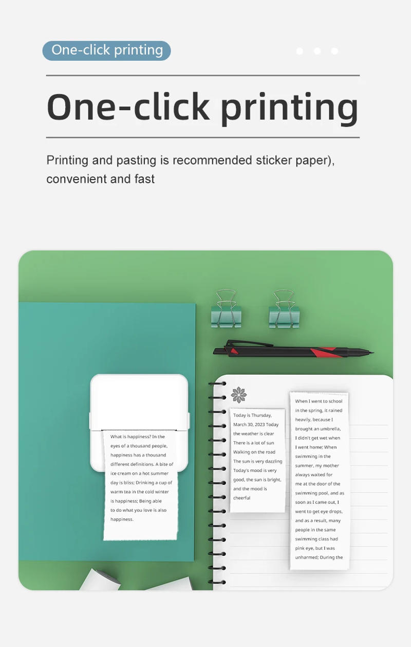 Description Picture 5 of itemMini HD Portable Printer Thermal Paper Picture Shipping Label Title Note Wrong Pocket Inkless Printing Office Home Label Maker