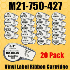 10~20PK Recharge Vinyl Ink Cartridge Ribbon Brady M21 750 427 Maker Strick For BMP21-PLUS,IDPAL Labeller Handheld Label Printer