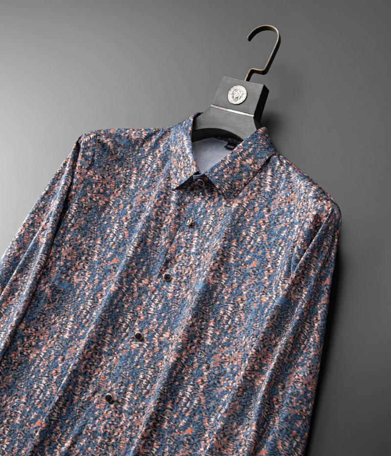 Description Picture 4 of itemHigh Quality Printed Men's Shirts 2024 Spring Long Sleeved Slim Casual Business Dress Shirts Vintage Social Party Tuxedo Blouse