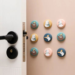Cute Wall Protector Door Crash Pad Anti-collision Animals Design Door Handle Bumper Shockproof Silicone Door Stopper Cabinet