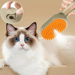 Steam Brush Cat Hair Steam Brush Steamy Cats Brush Electric Spray Pet Comb Grooming Removing Tangled and Loose Cats Accessories