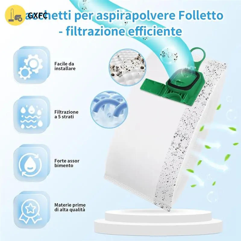 Description Picture 5 of item10Pcs Vacuum Cleaner Bags For Vorwerk Kobold VK140 VK150 FP140 FP150 With 2 Filters