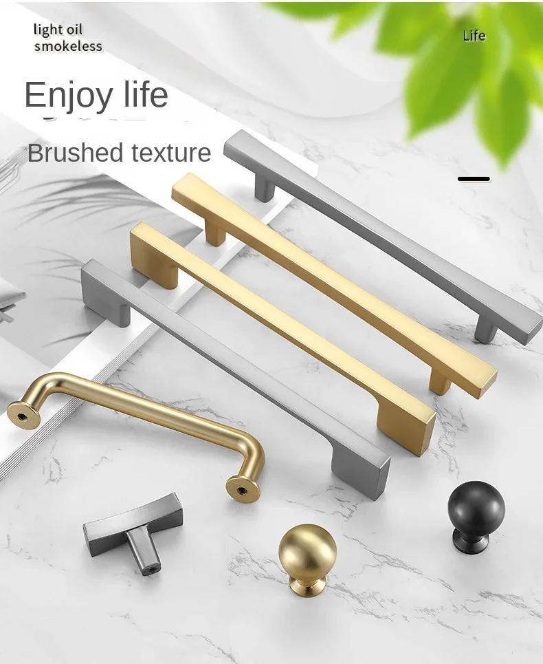 Description Picture 2 of itemZinc Alloy Pearl Gray Gold Cabinet Handles Solid Drawer Knobs Kitchen Cupboard Door Pulls Furniture Handle Cabinet Hardware