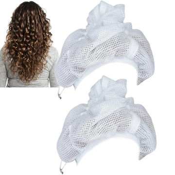 Adjustable Net Plopping Cap For Drying Curly Hair, Net Plopping Cap, Net Plopping Bonnet