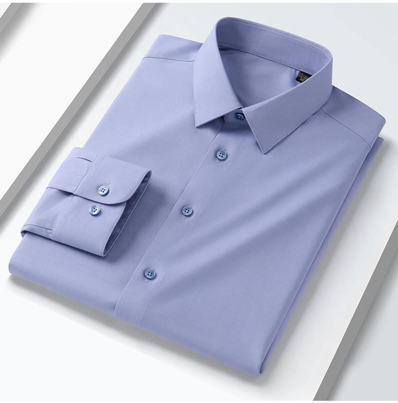 Description Picture 4 of itemMen Classic Business Long Sleeve Elegant Formal Dress Shirts Modal Mulberry Silk Casual Fashion Standard Fit Workwear Shirts