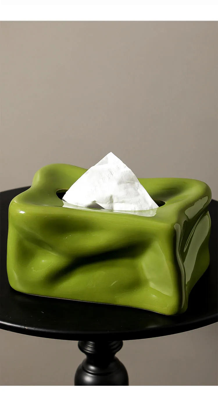 Description Picture 5 of itemGreen Bubbles Tissue Box Dining Table Napkin Holder Paper Towels Removable Tissue Boxes Cotton Candy Shaped Paper Towel Case