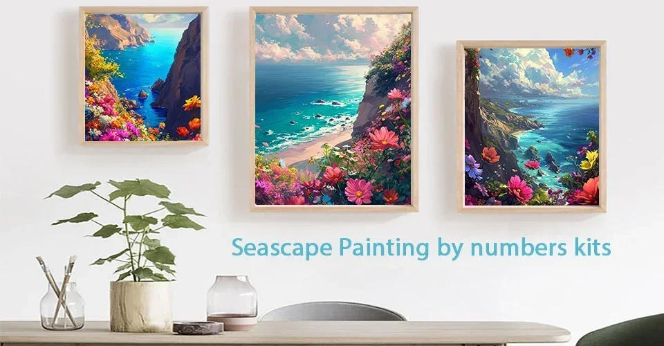 Description Picture 2 of item638240 Paint By Numbers Flowers Canvas Picture For Living Room Wall Adults Handpainted Painting Kit Home Decoration Pintura