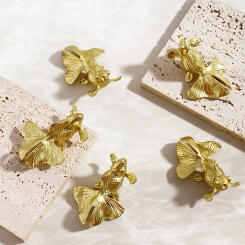 Goldfish Cabinet Handles Brass Drawer Knobs Unique Animal Cupboard Door Handles Furniture Hardware Home Decoration Pulls