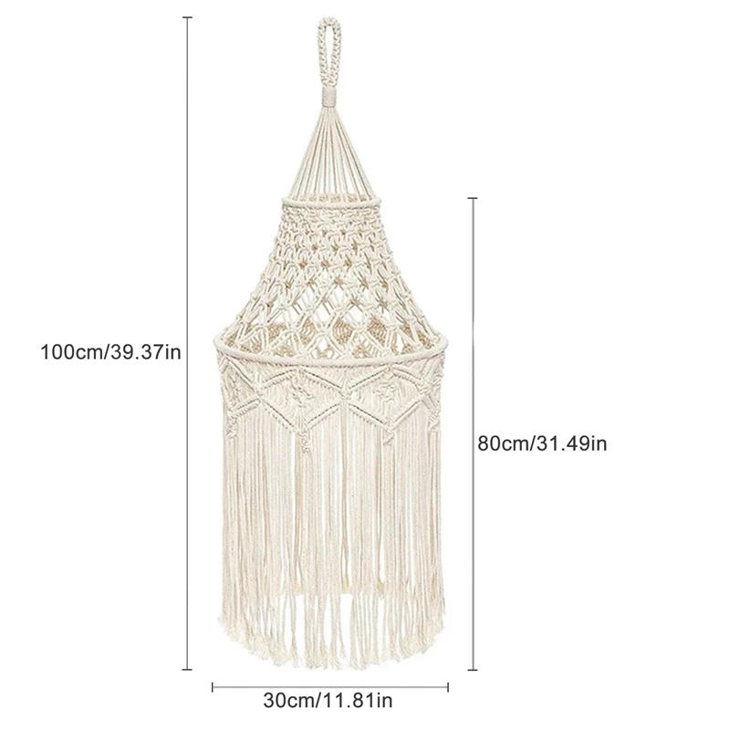 Description Picture 5 of itemMacrame Lamp Shade Hanging Pendant Light Cover Office Bedroom Living Room Nursery Dorm Room Bohemian Home Decor