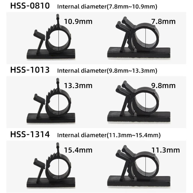 Description Picture 5 of item10pcs Cable Organizer Clips Adjustable Ties Mounts 3M Self-Adhesive Wire Clamp Holder Cord Management For Car Charging Winder