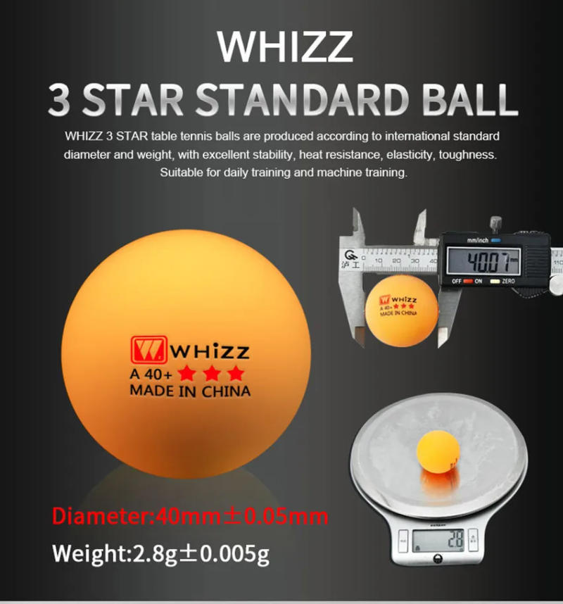 Description Picture 5 of itemWHIZZ 3-Star Table Tennis Ball National Standard Training Balls New Materials High Elasticity Quality Ping-Pong Balls