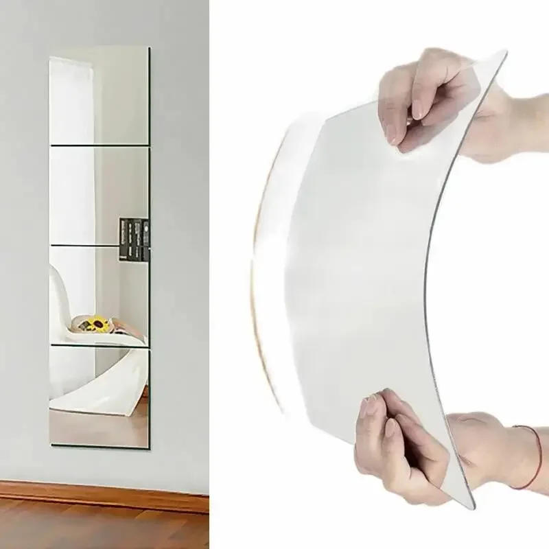 Description Picture 4 of itemHD Anti Fog Wall Mirror Sticker DIY Full Length Mirror Tiles Self Adhesive Shatterproof Non Glass Safety Mirror Sheets 2MM Thick