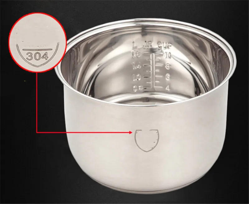 Description Picture 3 of itemRice Cooker Liner General Food Stainless Steel Uncoated Thickened 2L3L4L5L6L8L Rice Cooker Inner Pot