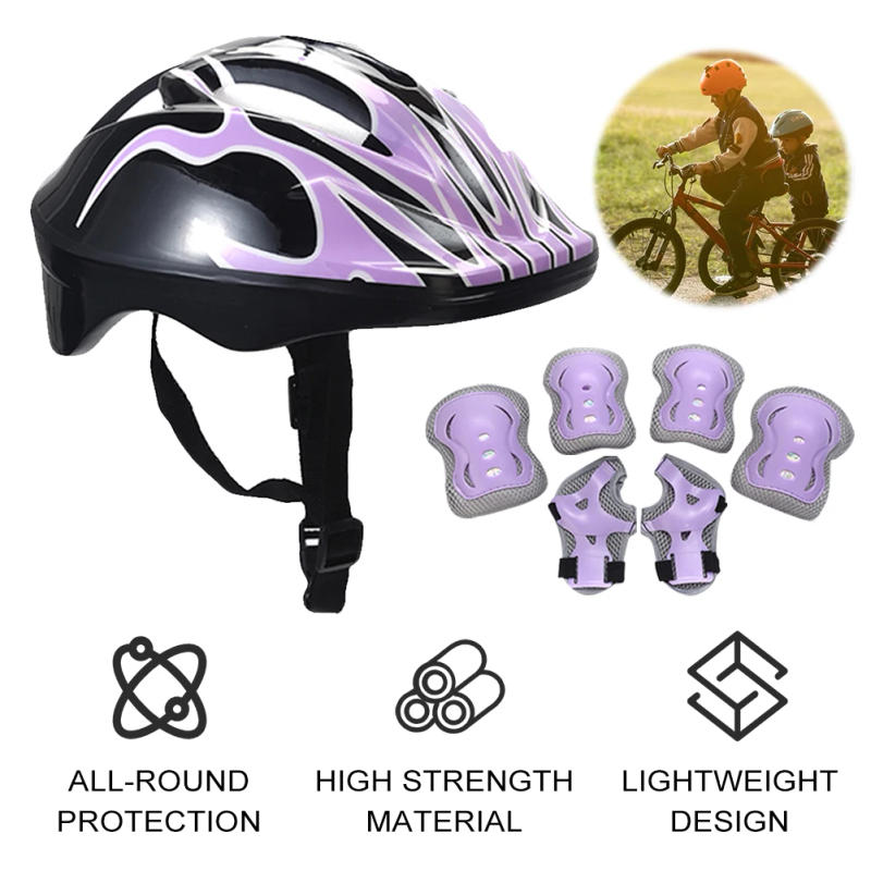 Description Picture 3 of itemKids Safety Helmet Knee Elbow Pad Set Boys Girls Head Protective Gear Set for Bicycle Cycling Skateboard Scooter Skating Helmet