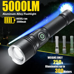 New Super Bright White Laser Tactical Flashlight Long Range Zoom Torch Lamp Outdoor Camping Lights Aluminum Alloy Work Lantern