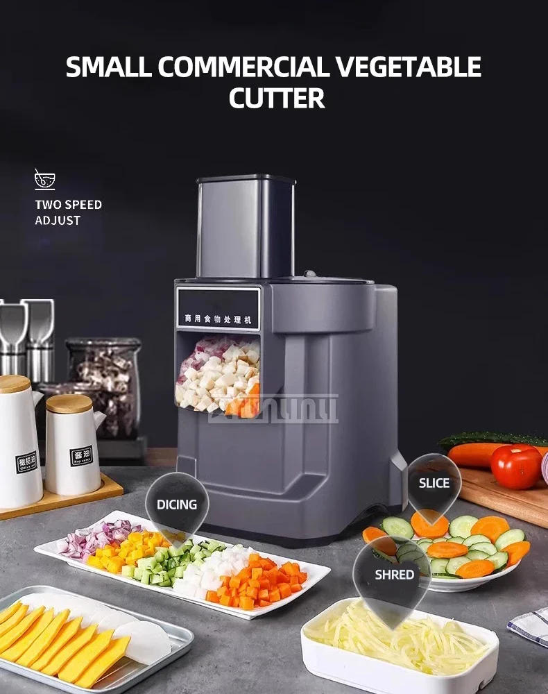 Description Picture 2 of itemAutomatic Vegetable Cutter Machine Commercial Electric Slicer Shredder Multi-function Cutting Machine