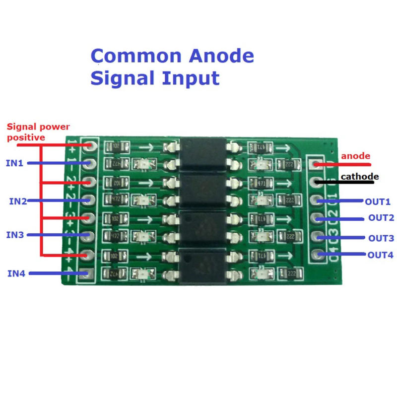 Description Picture 4 of item4CH 3.3V 5V 12V Digital logic level conversion module in PNP/NPN out NPN OUT Optical Isolation Board For PLC Relay LED