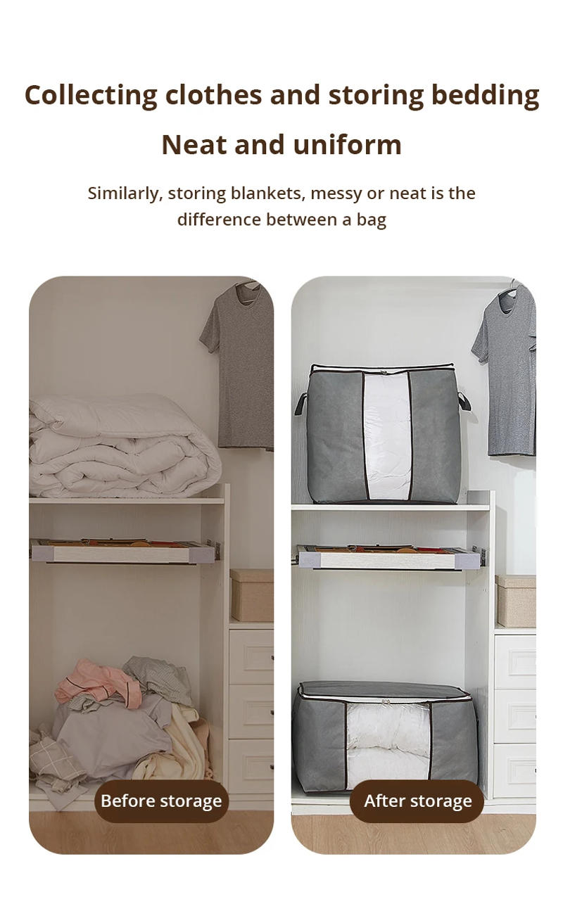 Description Picture 6 of item6pcs/set Clothes Storage Bags Upgraded Foldable Fabric Storage Bags Storage Containers For Organizing Bedroom