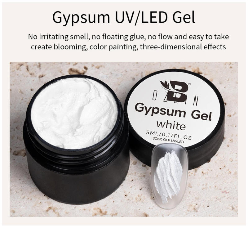Description Picture 3 of itemBOZLIN 3D Effect Sand Gypsum Gel Drawing Super Texture Painting Gel Soak Off UV LED Semi Permanent Pigmented Paint Art Gel