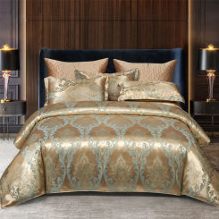 WOSTAR Satin rayon jacquard duvet cover 220x240 summer luxury double bed quilt cover bedding set queen king size comforter set