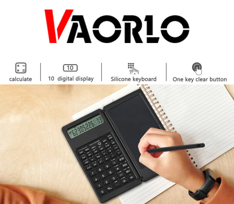 Description Picture 2 of item2 in 1 Foldable Scientific Calculators 10 Digits LCD Display With 6 Inch Writing Tablet Support Stylus Pen Erase Button Lock