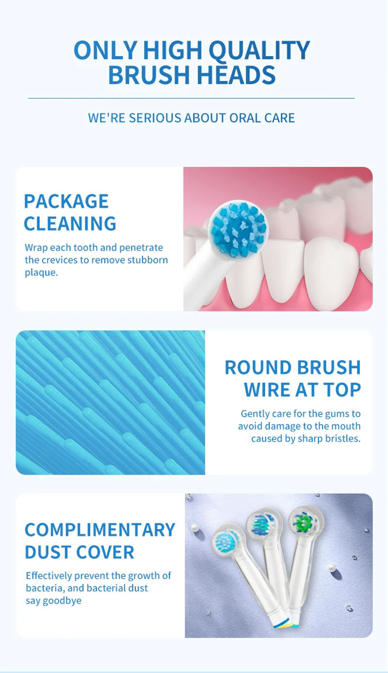 Description Picture 4 of itemReplacement Brush Heads For Oral-B Electric Toothbrush Advance Power/Vitality Precision Clean/Pro Health/Triumph/3D Excel