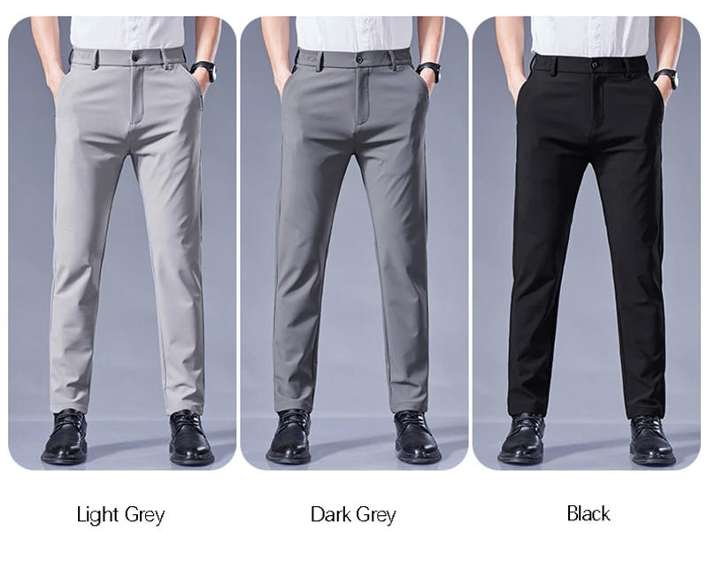 Description Picture 5 of itemSummer Joggers Men Thin Ice Silk Fabric Four-sided Elastic Casual Pants Cargo Trousers Streetwear Sweatpants