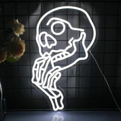 Halloween Skull Neon Sign LED Neon Light Sign USB Power Night Light for Wall Decor Bedroom Decorations Party Gift
