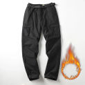 Tooling Pants Thick Waterproof Fleece Cargo Pants Men Winter Outdoor Climb Multi-pockets Loose Straight Overall Trousers 6XL