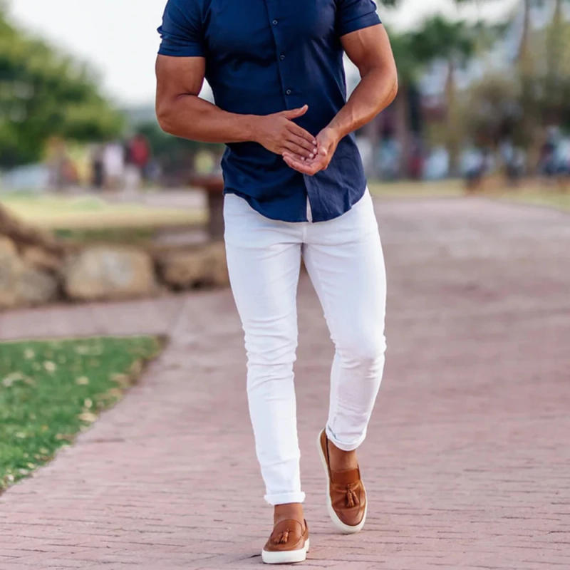 Description Picture 5 of itemMens Mid-Waist British Overalls 2024 Spring Summer New Outdoor Slim Trousers Straight-Leg Sports Pants Casual Work Pants