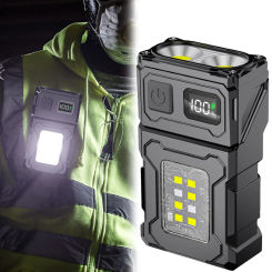 COB SMD Mini Keychain Flashlight USB Charging Pocket Emergency Lantern 500LM LED Keychain Flashlight Rotatable for Night Running