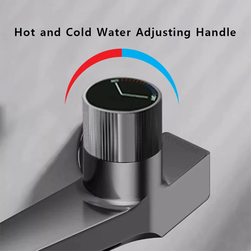 Description Picture 5 of itemWhite Waterfall Bath Shower Faucet with Self-adhesive Hand Shower Hot Cold Water Mixer Tap Bathroom Faucet Tub Shower System Set
