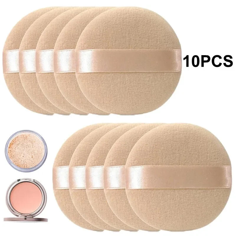 Description Picture 2 of item2-12pcs Professional Round Shape Facial Powder Foundation Puff Portable Soft Cosmetic Puff Makeup Foundation Sponge Beauty Tool