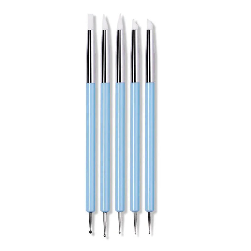 Description Picture 6 of item5pcs/Set Double-ended Silicone Head Carving Dotting Pen Brush Modeling Dotting Nail Art Pottery Clay Tool DIY Sculpting Tools
