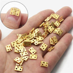 12Pcs Mini Small Heavy Duty Flat Jewelry Chest Gift Wooden Music Box Wine Case Dollhouse Cabinet Door Hinge with Screw
