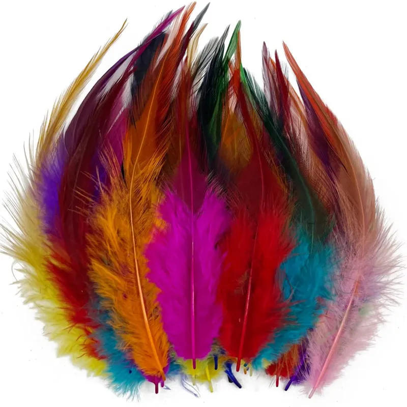 Description Picture 4 of item100pcs Rooster Saddle Chicken Pheasant Feathers Plume DIY for Needlework Jewelry Making Dream Catcher Decor Wedding Accessories